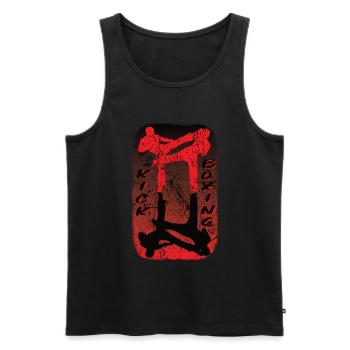 Kickboxing - Men's Premium Organic Tank Top - black - Front - AI Model Male 178 light (178cm)