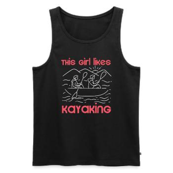 Une fille aime le kayak, les sports nautiques, le - Débardeur bio Premium Homme - noir - Devant - Michal (187cm)