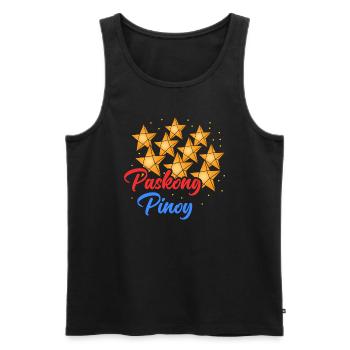 Paskong Pinoy Weihnachtsdesign für Filipinos - Männer Premium Bio Tank Top - Schwarz - Vorne - AI Model Male 178 light (178cm)
