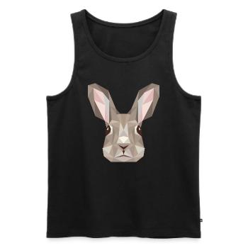 Hasenkunst Puristische Tierwelt Tier Natur - Männer Premium Bio Tank Top - Schwarz - Vorne - AI Model Male 178 light (178cm)