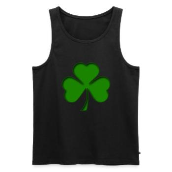 St Patrick - Trèfle - Shamrock 3D - Débardeur bio Premium Homme - noir - Devant - Michal (187cm)