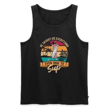 He taught me everything - Jesus - SUP - Paddle - Men's Premium Organic Tank Top - black - Front - Michal (187cm)