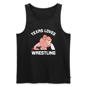 Texas wrestling design for proud Texas fans - Men's Premium Organic Tank Top - black - Front - AI Model Male 178 light (178cm)