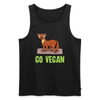 Marten design for proud vegans - Men's Premium Organic Tank Top - black - Front - Michal (187cm)