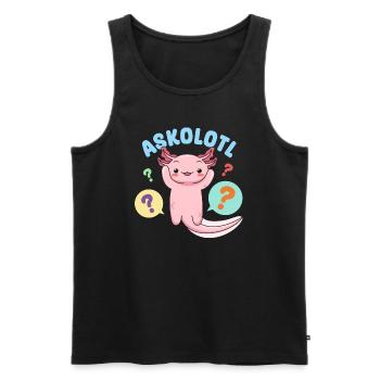 Askolotl Pun Design for Axolotl Lovers - Men's Premium Organic Tank Top - black - Front - AI Model Male 178 light (178cm)