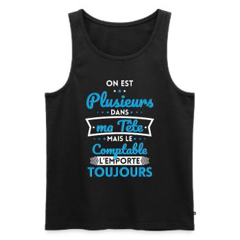 Plusieurs dans tête Comptable l'emporte toujours - Débardeur bio Premium Homme - noir - Devant - Michal (187cm)