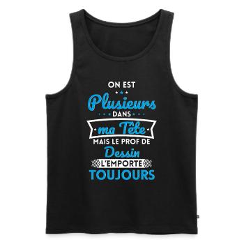 Plusieurs dans tête le Prof de Dessin l'emporte - Débardeur bio Premium Homme - noir - Devant - Michal (187cm)
