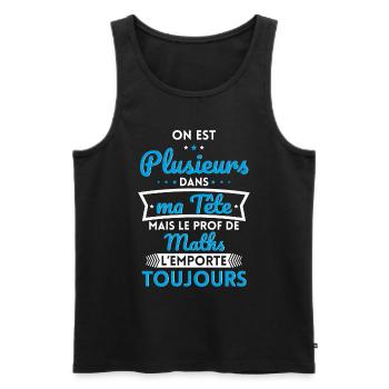 Plusieurs dans tête le Prof de Maths l'emporte - Débardeur bio Premium Homme - noir - Devant - AI Model Male 178 light (178cm)