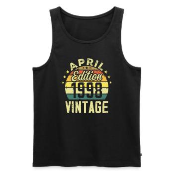 Jahrgang April 1998 - 1998 Jubiläumsgeschenk - Männer Premium Bio Tank Top - Schwarz - Vorne - Michal (187cm)