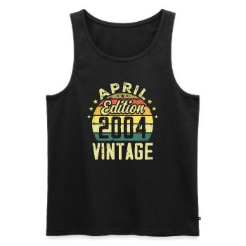 Jahrgang April 2004 – Geburtstagsgeschenk 2004 - Männer Premium Bio Tank Top - Schwarz - Vorne - Michal (187cm)