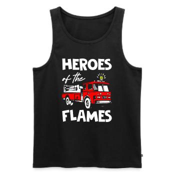 Heroes of the flames Fire Fighters - Männer Premium Bio Tank Top - Schwarz - Vorne - Michal (187cm)