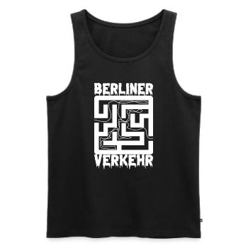 Berlin Souvenir Touristen Hauptstadt Metropole BLN - Männer Premium Bio Tank Top - Schwarz - Vorne - AI Model Male 178 light (178cm)