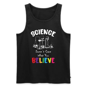 Science Doesn't Care What You Believe - Men's Premium Organic Tank Top - black - Front - Michal (187cm)