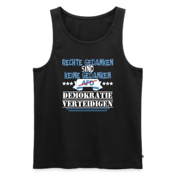 AfD stoppen gegen rechts Demokratie verteidigen - Männer Premium Bio Tank Top - Schwarz - Vorne - Michal (187cm)