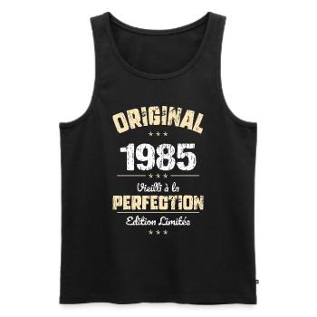 Anniversaire 40 ans - Original - 1985 - Débardeur bio Premium Homme - noir - Devant - Michal (187cm)