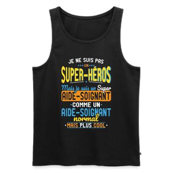 Not a Superhero but a Super Caregiver - Men's Premium Organic Tank Top - black - Front - Michal (187cm)