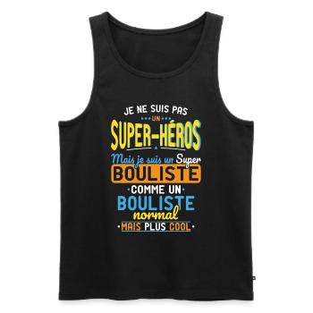 Not a Superhero but a Super Boulist - Men's Premium Organic Tank Top - black - Front - Michal (187cm)