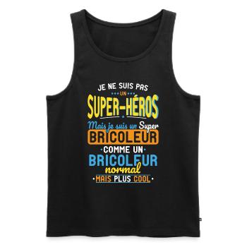Not a Superhero but a Super Handyman - Men's Premium Organic Tank Top - black - Front - Michal (187cm)
