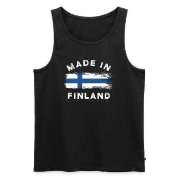 Made in Finland - Finland Flag - Men's Premium Organic Tank Top - black - Front - Michal (187cm)