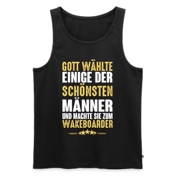 Wakeboard - Wakeboarder - Männer Premium Bio Tank Top - Schwarz - Vorne - AI Model Male 178 light (178cm)