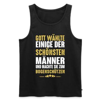 Bogenschiessen - Bogenschützen - Männer Premium Bio Tank Top - Schwarz - Vorne - Michal (187cm)