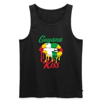 Guyana Guyana Baiser Drôle Cadeau Guyanais - Débardeur bio Premium Homme - noir - Devant - Michal (187cm)