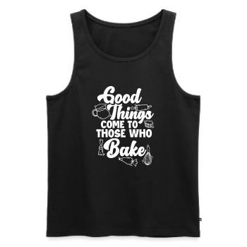 Funny Hobby Baker Gift - Men's Premium Organic Tank Top - black - Front - AI Model Male 178 light (178cm)