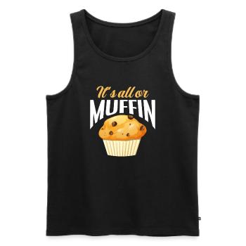 Funny Hobby Baker Gift - Men's Premium Organic Tank Top - black - Front - AI Model Male 178 light (178cm)