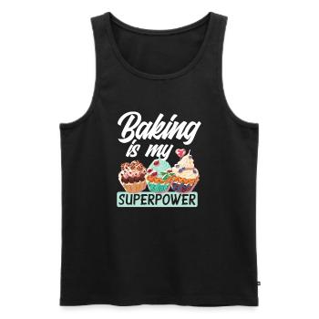 Funny Hobby Baker Gift - Men's Premium Organic Tank Top - black - Front - AI Model Male 178 light (178cm)