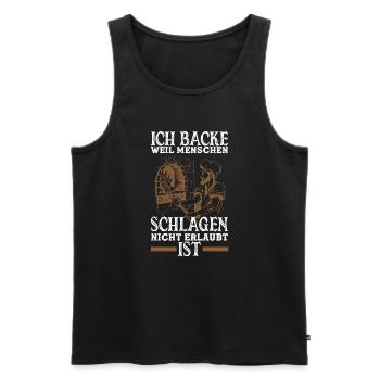 Ich Backe Weil Lustiges Backen Bäcker Geschenk - Männer Premium Bio Tank Top - Schwarz - Vorne - Michal (187cm)