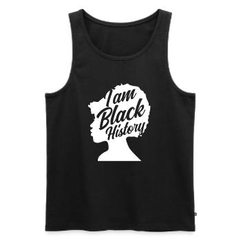 Mélanine Afro-Américaine Femme Afro-Américaine - Débardeur bio Premium Homme - noir - Devant - Michal (187cm)