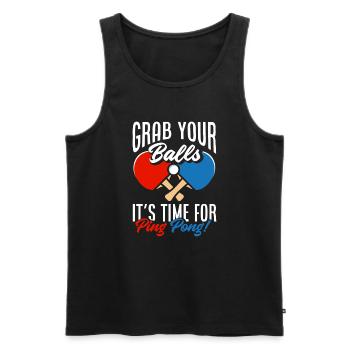 Fun Table Tennis Gift - Men's Premium Organic Tank Top - black - Front - Michal (187cm)