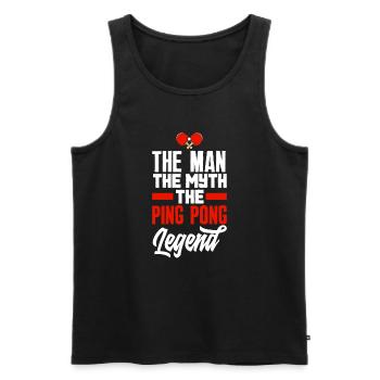Fun Table Tennis Gift - Men's Premium Organic Tank Top - black - Front - Michal (187cm)