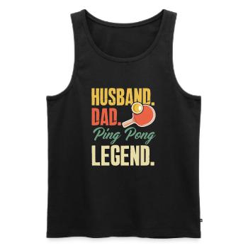 Fun Table Tennis Gift - Men's Premium Organic Tank Top - black - Front - Michal (187cm)