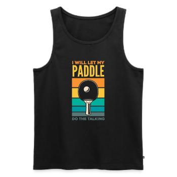 Fun Table Tennis Gift - Men's Premium Organic Tank Top - black - Front - Michal (187cm)