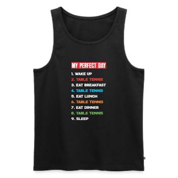 Fun Table Tennis Gift - Men's Premium Organic Tank Top - black - Front - Michal (187cm)