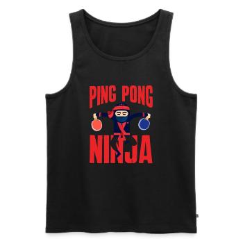 Fun Table Tennis Gift - Men's Premium Organic Tank Top - black - Front - Michal (187cm)