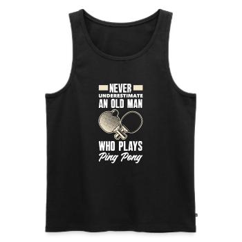 Fun Table Tennis Gift - Men's Premium Organic Tank Top - black - Front - Michal (187cm)