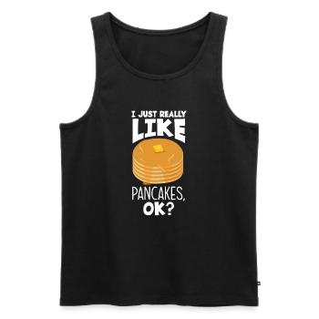 Funny Pancake Pancakes Gift - Men's Premium Organic Tank Top - black - Front - Michal (187cm)