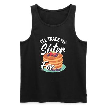 Funny Pancake Pancakes Gift - Men's Premium Organic Tank Top - black - Front - Michal (187cm)