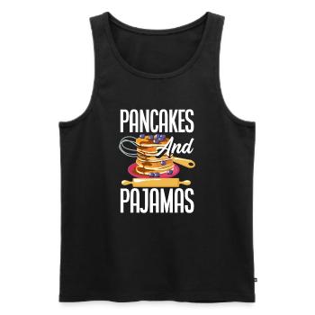 Funny Pancake Pancakes Gift - Men's Premium Organic Tank Top - black - Front - Michal (187cm)