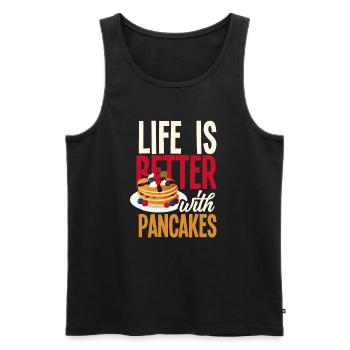 Funny Pancake Pancakes Gift - Men's Premium Organic Tank Top - black - Front - Michal (187cm)