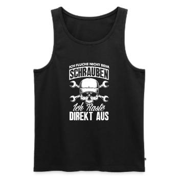 Ich Fluche Nicht Beim Schrauben Ich Raste Aus - Männer Premium Bio Tank Top - Schwarz - Vorne - Michal (187cm)