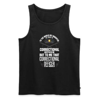 Gardien de prison Agent correctionnel - Débardeur bio Premium Homme - noir - Devant - Michal (187cm)