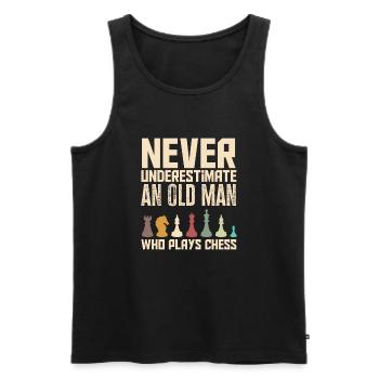 Funny Chess Player Chess Player Gift - Men's Premium Organic Tank Top - black - Front - Michal (187cm)