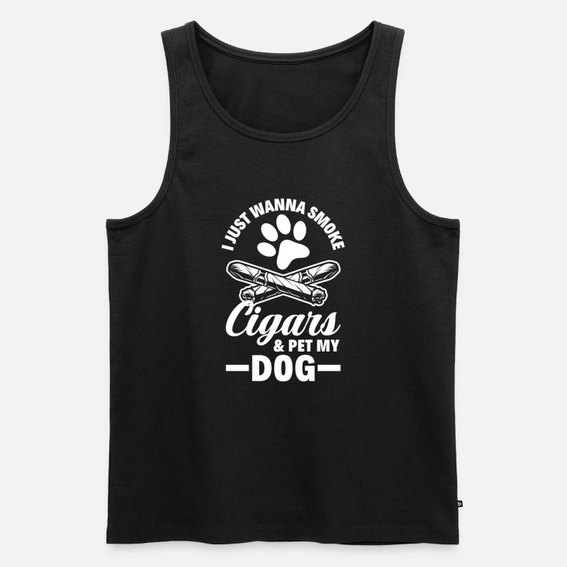 Zigarren Und Hunde Zigarrenraucher Geschenk - Männer Premium Bio Tank Top - Schwarz