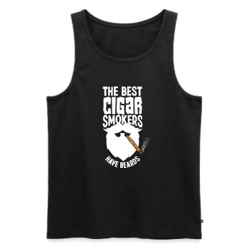 Zigarre Und Bart Zigarrenraucher Geschenk - Männer Premium Bio Tank Top - Schwarz - Vorne - AI Model Male 178 light (178cm)