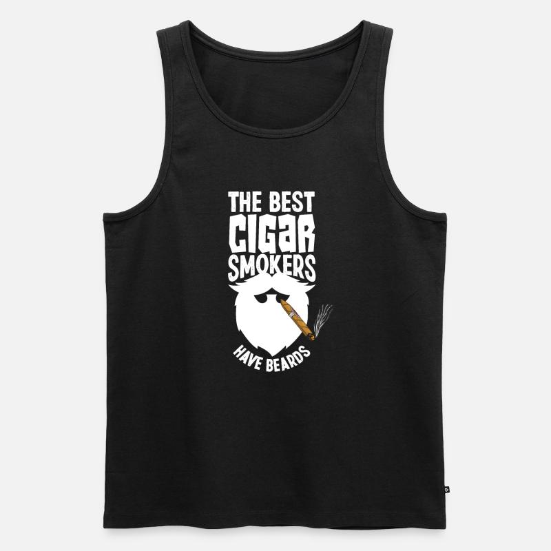 Zigarre Und Bart Zigarrenraucher Geschenk - Männer Premium Bio Tank Top - Schwarz