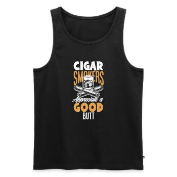 Lustiges Zigarre Rauchen Zigarrenraucher Geschenk - Männer Premium Bio Tank Top - Schwarz - Vorne - Michal (187cm)