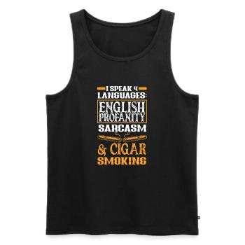 Lustiges Zigarre Rauchen Zigarrenraucher Geschenk - Männer Premium Bio Tank Top - Schwarz - Vorne - AI Model Male 178 light (178cm)